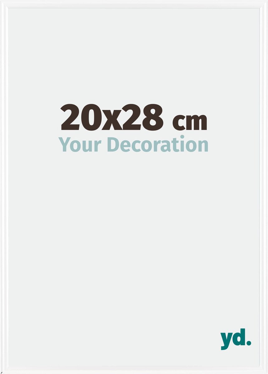 yd. Your Decoration - Fotolijst 20x28 cm - Kunststof - Wit Hoogglans - Bordeaux