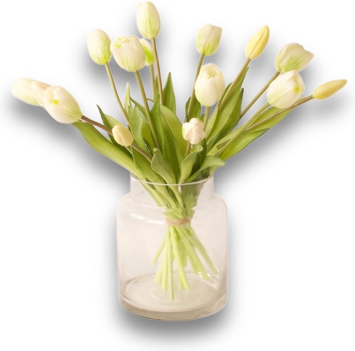 Winq Kunsttulpen In Wit -15 tulpen-kunstbloemen-ex vaas wit; tillia