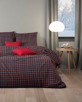 Mistral Home - HOUSSE DE COUETTE - flanelle - 140 x 200 cm + 2x 65 x 65 cm - simple - losanges - bleu foncé
