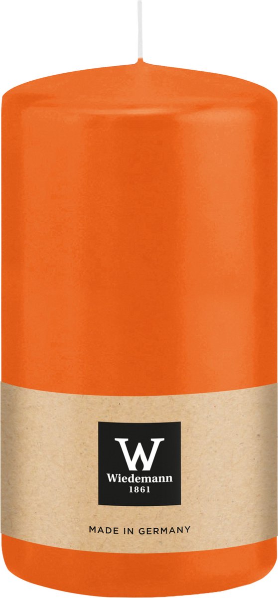 Wiedemann Cilinderkaars/stompkaars - oranje - 13 x 7 cm - 52 branduren - zuilkaarsen