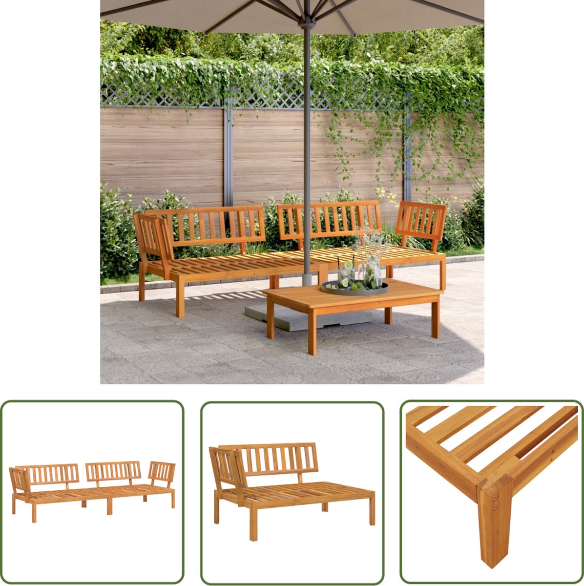 1196x1200.jpg vidaXL Hoekbank - Tuinbank - Tuinhoekbanken 2 st pallet massief acaciahout - Acacia Hout - Outdoor Furniture - Buitendecoratie - Afbeelding 1