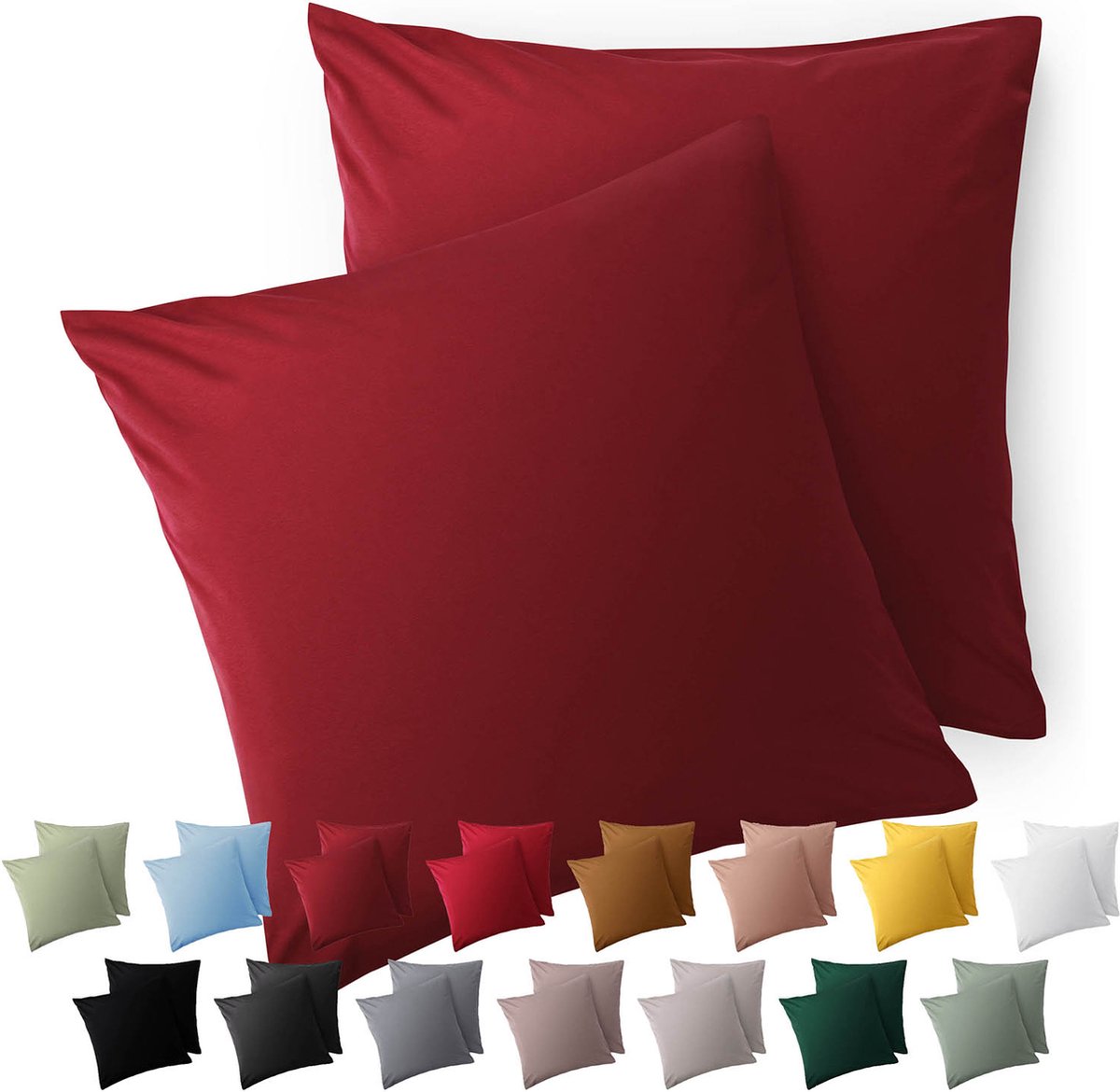 Blumtal Kussensloop Microvezel Kussenhoes 80 x 80 cm - Aurora Red - Set van 2