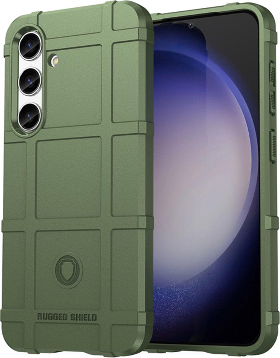 MobyDefend Hoesje - Geschikt voor Samsung Galaxy S24 - Rugged Shield TPU Backcover - Groen