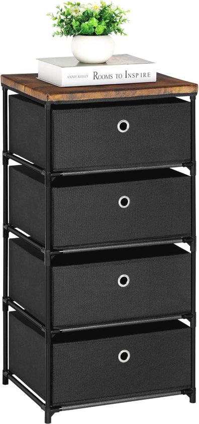 HOMCOM Dressoir met 4 Lades, voor Kleding & Beddengoed, Woonkamer