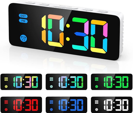 Elektronische LED-klok, LED-display Digitale Spiegelwekkers Batterij Plug-in Dubbel Gebruik voor Thuis Woonkamer Kantoor Slaapkamer Decor Elektronische LED-klok, LED-display Digitale Spiegelwekkers Batterij Plug-in Dubbel Gebruik voor Thuis Woonkamer Kantoor Slaapkamer Decor