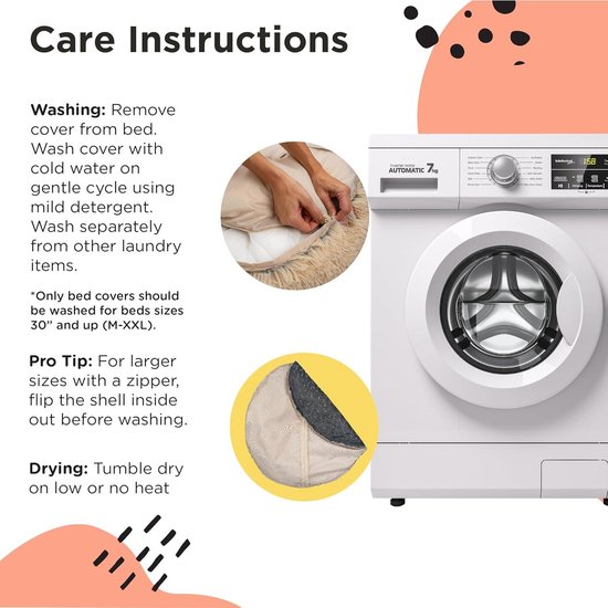 Hondenmand - Hondenkussen Rustgevende Donutmand voor Katten en Honden - Taupe - 76 x 76 cm - Machinewasbaar Verwijderbare Hoes met Rits - M