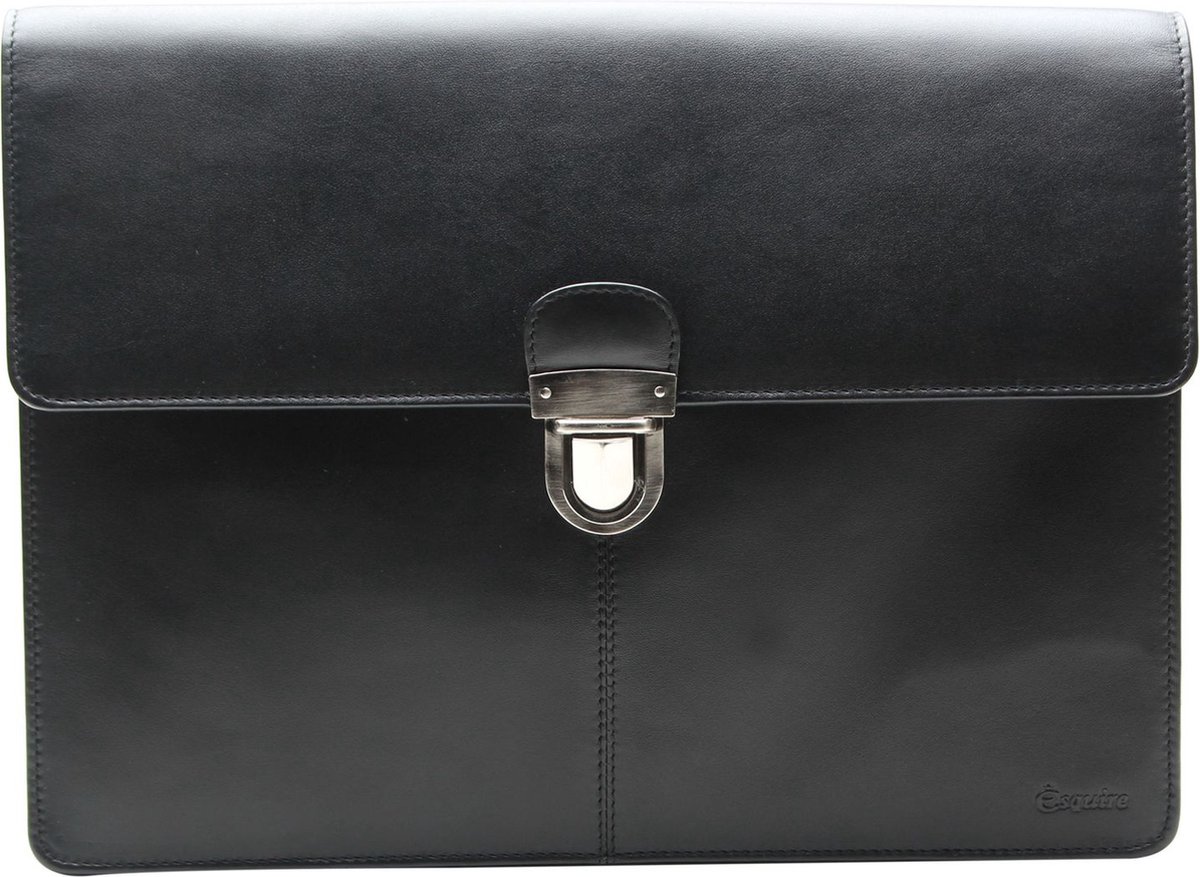 Esquire Leren Afzonderlijke gevallen Oxford Document Case Black Zwart