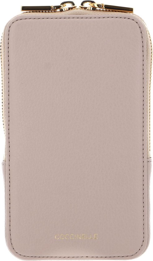 COCCINELLE Leren Telefoontasje Flor Hi-Tech Phone Bag Rosette Beige