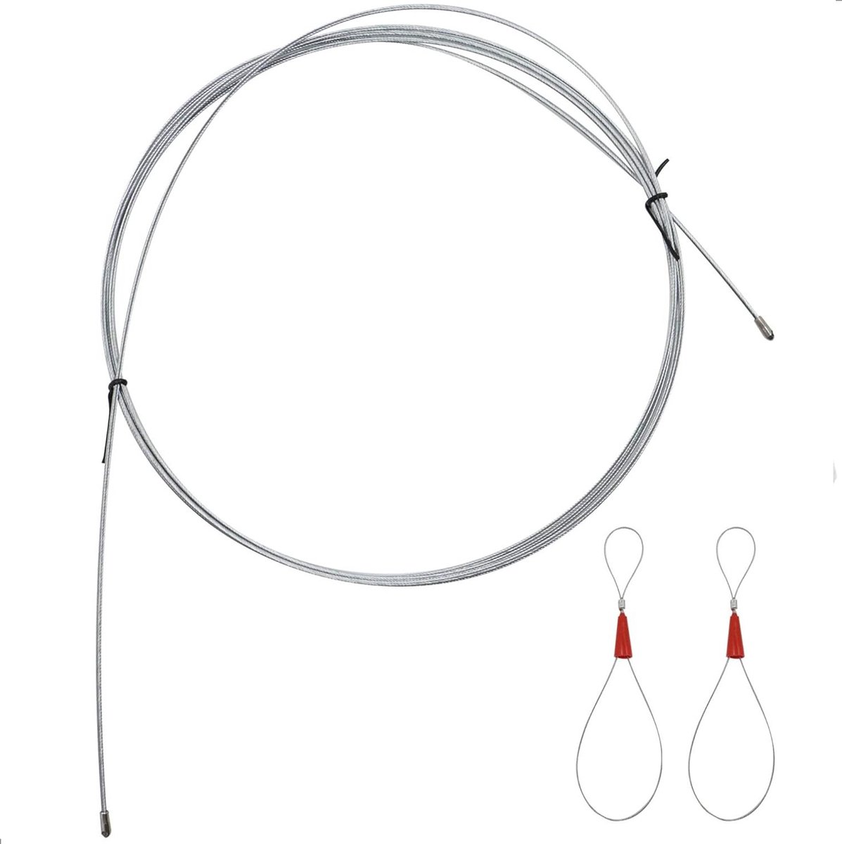 Intrekband - Intrekdraad met veergeleidingskop - Diameter 3 mm - 5 m - Zilver .