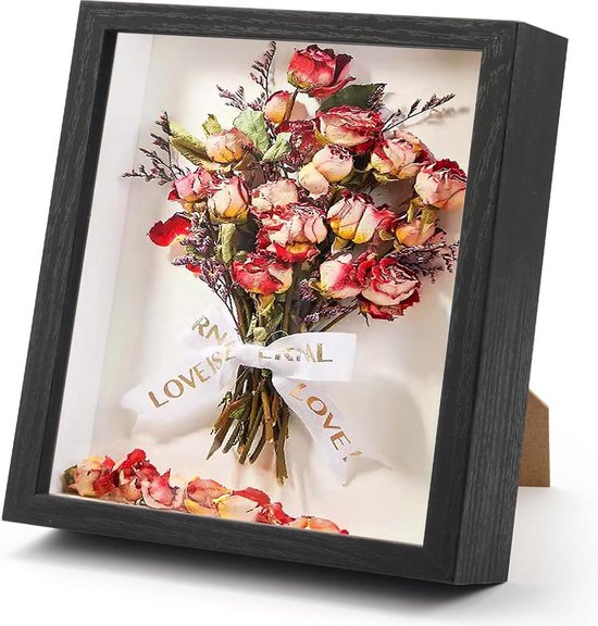 WOLTU Set van 5 fotolijsten, 15 x 20 cm, massief houten lijst met passe- partout, horizontaal of verticaal ophangen, wanddecoratie of tafel, grijs