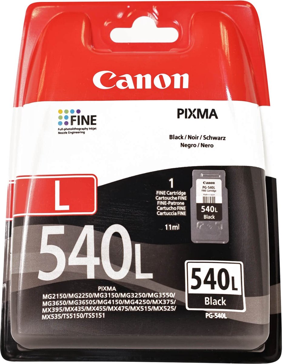 Canon PG-540L inktcartridge 1 stuk(s) Origineel Zwart