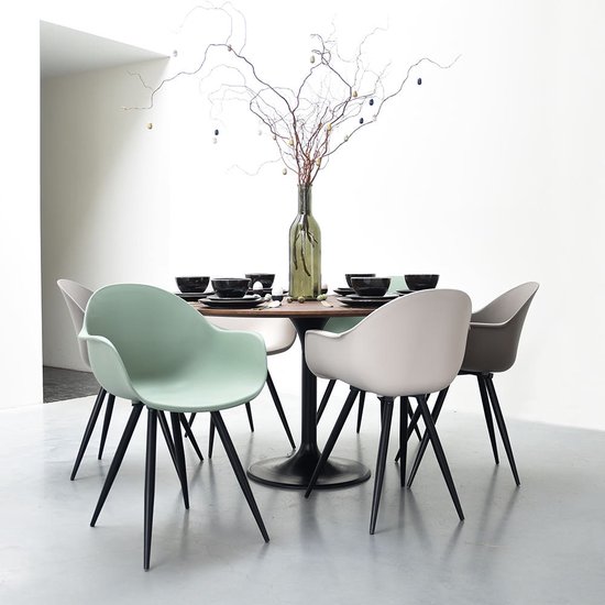 LABEL51 Chaise de salle à manger Luca - Crème - Plastique