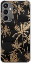 hoesje - Geschikt voor Samsung Galaxy S23 FE - Palmbomen - Shockproof case - Extra sterk - TPU/polycarbonaat - Zwart, Transparant