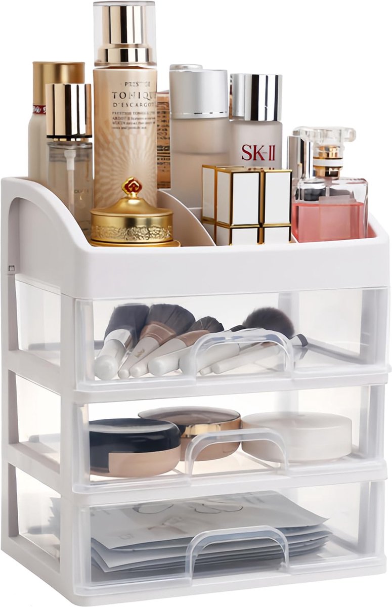 Goodivery ® Ruime Cosmetica Organizer Met Drie Lades Voor Make-up En Meer