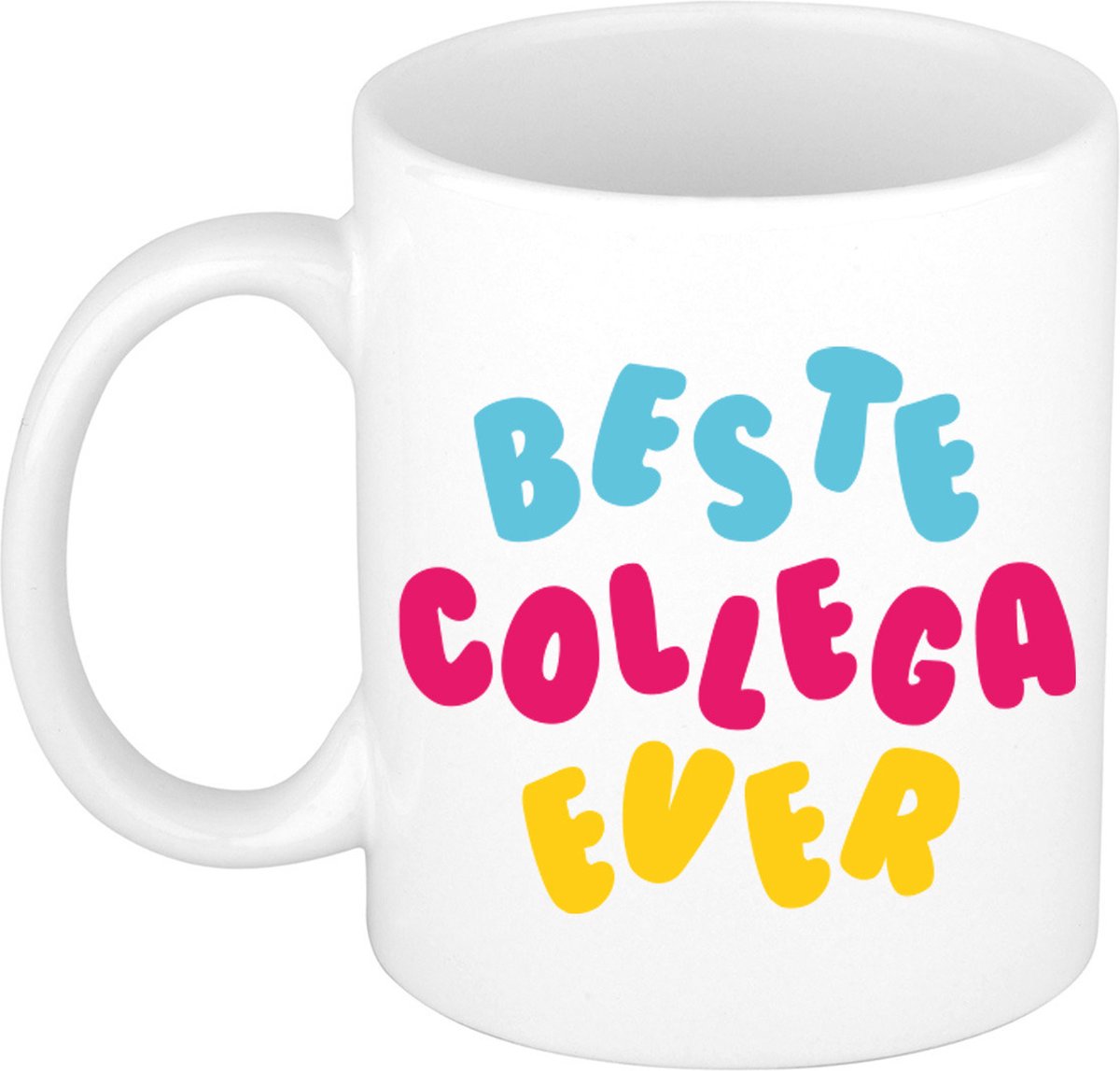 Bellatio Decorations Cadeau mok voor collega - beste collega ever - wit - keramiek - 300 ml
