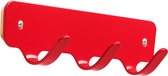 Functionals Hooks 3 kapstok - Wandkapstok - 37,5x9,4cm - Hout/Metaal - Rood