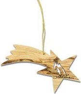 Boomhanger - hout - ster - 9,5 cm - naturel - Elian