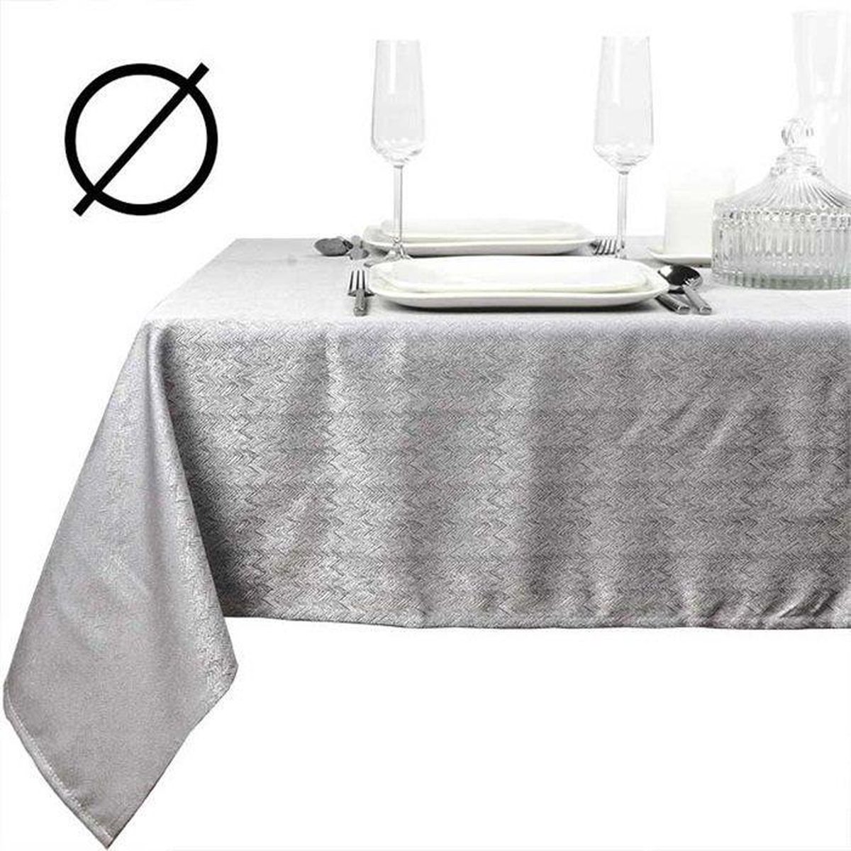 Tafelkleed Oda 160cm Rond grijs