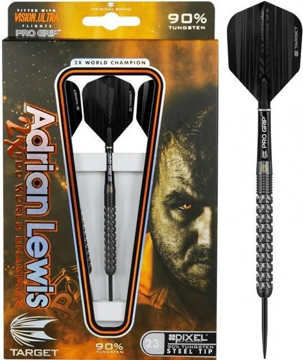 Target Adrian Lewis Black Pixel Grip 90% - 21 Gram | bol