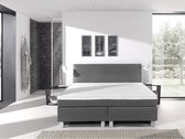 Complete boxspring- 120x200 cm - bed - Grijs - Dreamhouse Eddy - 1 groot matras