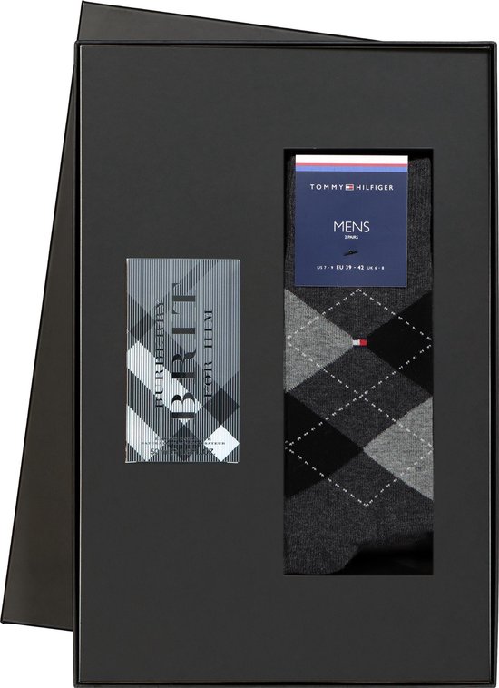 Heren cadeaubox: Burberry Brit parfum met Tommy Hilfiger sokken - Maat: 47-49 | bol.com