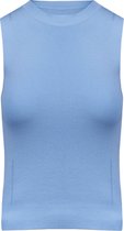 Sleeveless high neck top blue