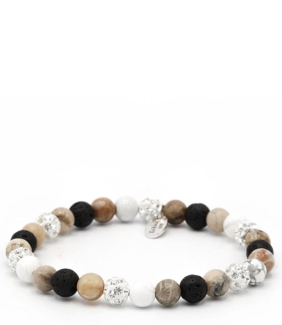Karma Armband Spiral Shot Of Caramel Elastic White Crystal
