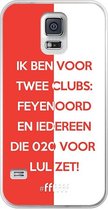 6F hoesje - geschikt voor Samsung Galaxy S5 -  Transparant TPU Case - Feyenoord - Quote #ffffff