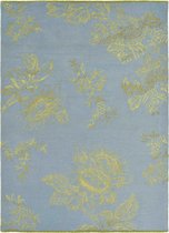 Wedgwood - Tonquin Blue 37008 Vloerkleed - 120x180 cm - Rechthoekig - Laagpolig Tapijt - Klassiek - Blauw, Goud
