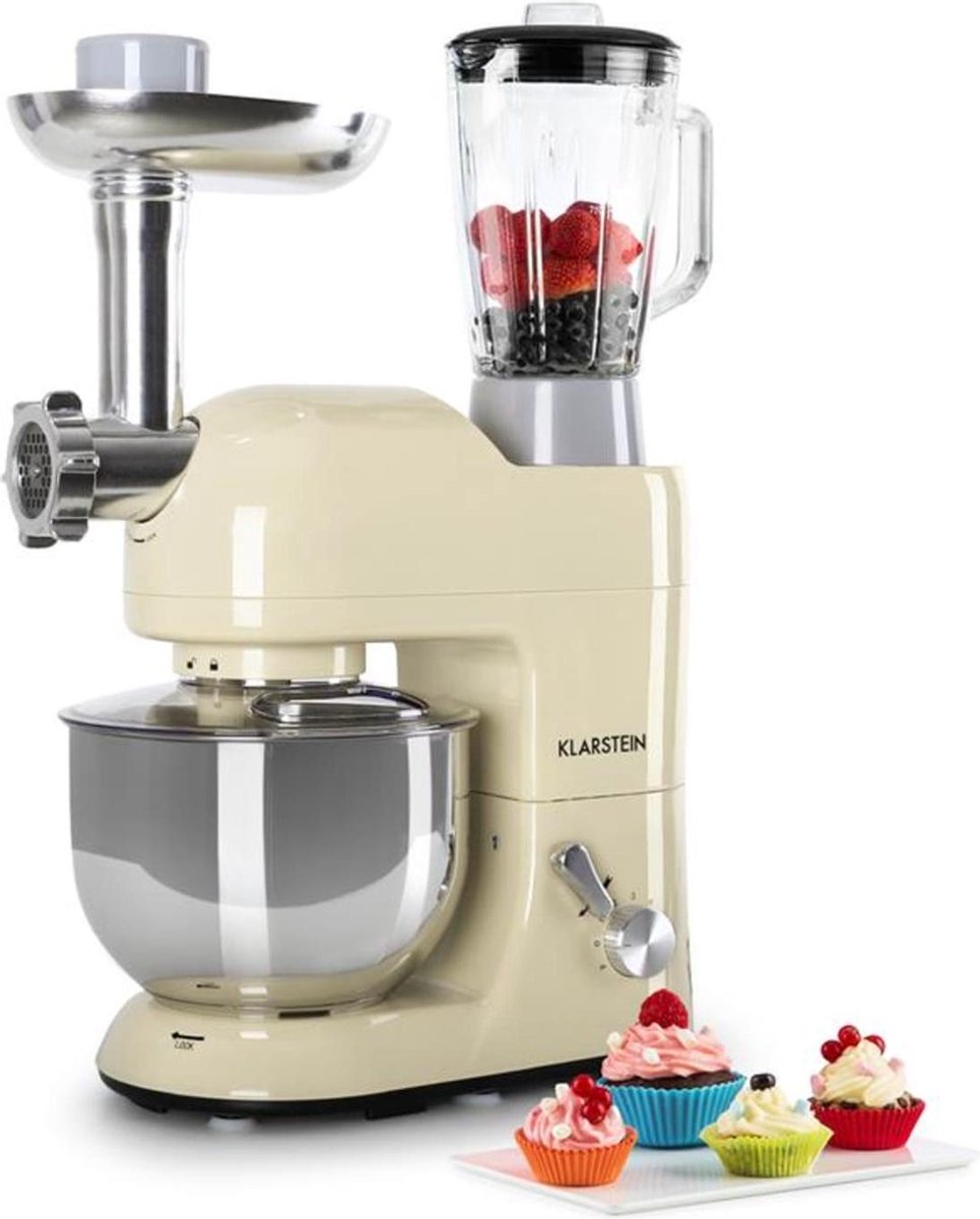 Klarstein Lucia Morena keukenmachine 5 l Crème 1200 W