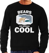 Dieren ijsberen sweater zwart heren - bears are serious cool trui - cadeau sweater ijsbeer/ ijsberen liefhebber L