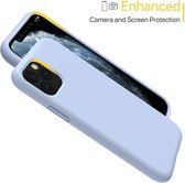 Hoesje Geschikt voor iPhone 12 Mini Hoesje - Nano siliconen Backcover - Soft TPU case met microvezel - Licht Blauw