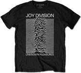 Joy Division Heren Tshirt -XL- Unknown Pleasures White On Black Zwart
