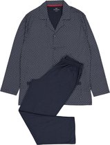 Gotzburg heren pyjama met knoopjes - blauw met rood en wit dessin - Maat: M