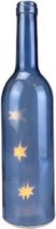 Trendy decoratie fles met Led verlichting Lieselot - Set van 2 - Glas - Blauw  - ⌀ 7 x h 27 cm