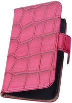 Wicked Narwal | Glans Croco bookstyle / book case/ wallet case Hoes voor Samsung galaxy a3 2015 Rood