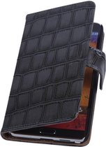 Wicked Narwal | Glans Croco bookstyle / book case/ wallet case Hoes voor Samsung Galaxy Note 3 N9000 Grijs