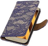 Wicked Narwal | Lace bookstyle / book case/ wallet case Hoes voor Samsung Galaxy A3 2017 A320F Blauw