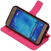 Wicked Narwal | Cross Pattern TPU bookstyle / book case/ wallet case voor Samsung Galaxy J5 (2016) Roze