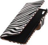 Wicked Narwal | Zebra bookstyle / book case/ wallet case Hoes voor sony Xperia C6 Wit