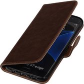 Wicked Narwal | Premium PU Leder bookstyle / book case/ wallet case voor Samsung Galaxy S7 Edge G935F Mocca