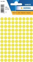 Herma 1834 Étiquettes Universelles Ø 8mm Jaune - Pack de 5 feuilles d'autocollants