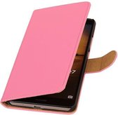 Wicked Narwal | bookstyle / book case/ wallet case Hoes voor Huawei Mate 7 Roze