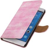 Wicked Narwal | Lizard bookstyle / book case/ wallet case Hoes voor Huawei Honor 6 Plus Roze