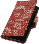 Wicked Narwal | Lace bookstyle / book case/ wallet case Hoes voor Huawei Honor 4C Rood