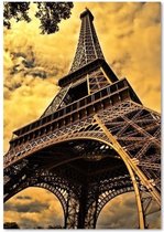 Schilderij Eiffeltoren, 4 maten, bruin/geel