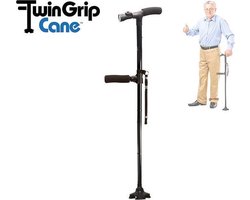 Orange Donkey, wandelstok met dubbel handvat – verstelbaar 86 - 96cm hoog, opvouwbaar, max belastbaar 105 kg