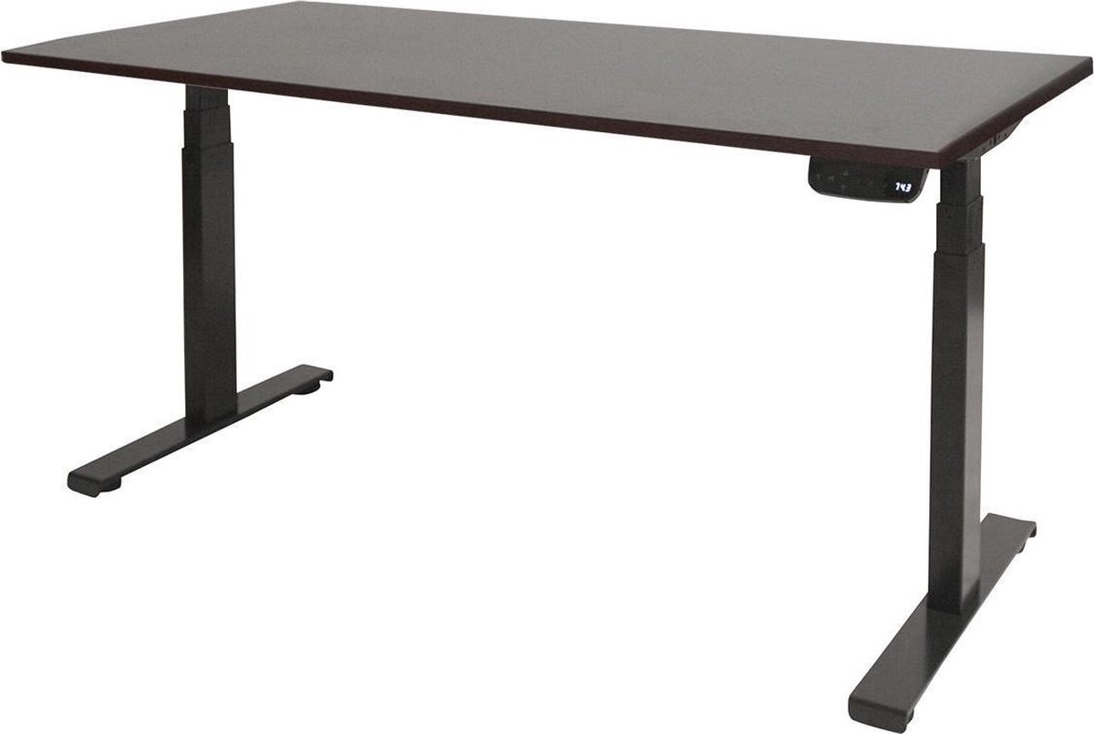 RoomForTheNew Bureau Heathrow plus-Desk - Zit sta Bureau - Zit sta Bureau Elektrisch - Gaming Bureau - Game Bureau - Verstelbaar Bureau - standing Desk--Logan eiken blad-Aluminium  onderstel- 140x80