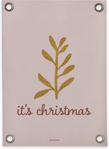 Villa Madelief Tuinposter It's Christmas - 70x100cm - Vinyl - Tuindecoratie - Tuinschilderij - Schuttingposter - Tuindoek - Buitenposter voor in de tuin - Waterafstotend - Kerst Collectie