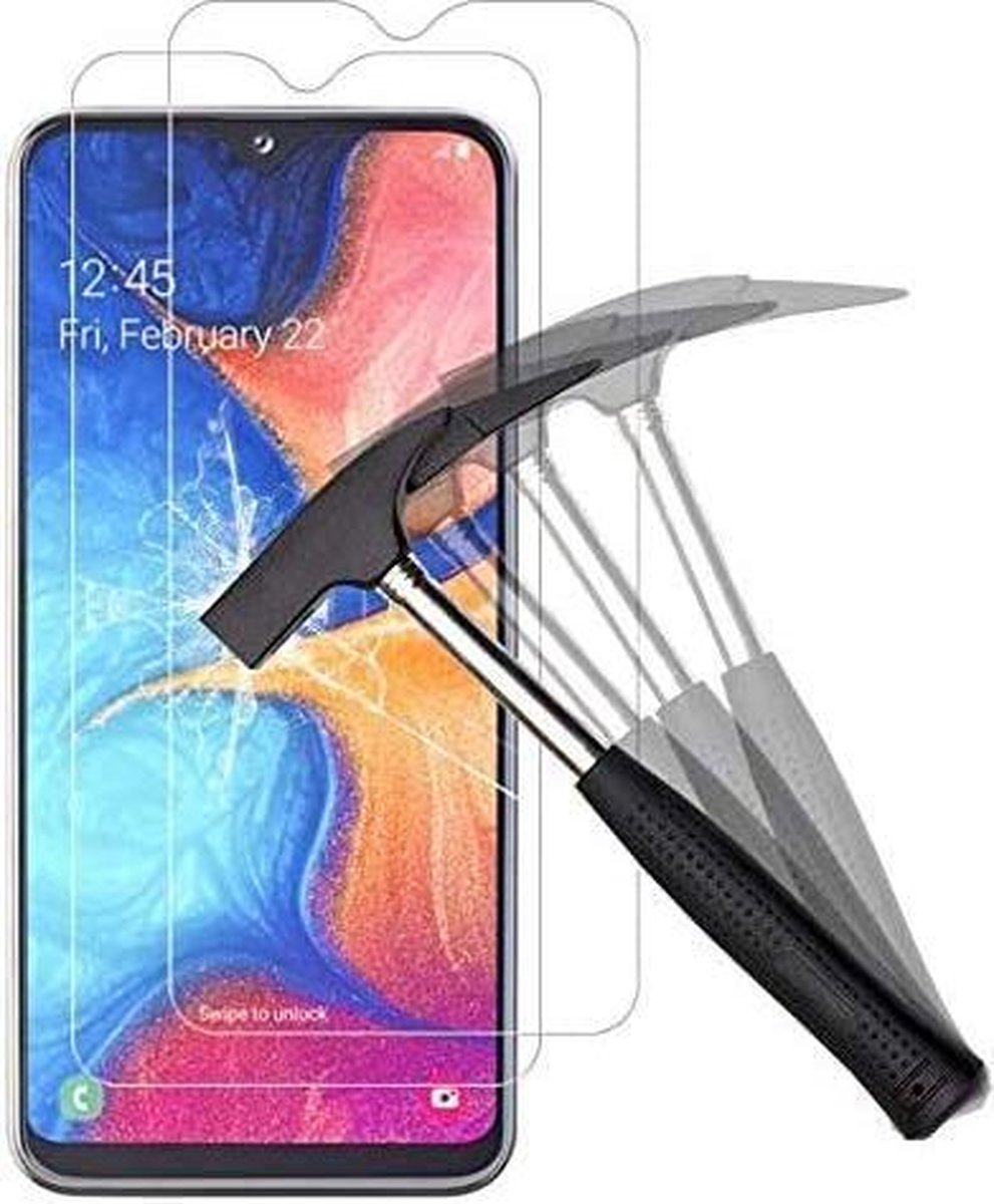 Screenprotector Glas - Tempered Glass Screen Protector Geschikt voor: Samsung Galaxy A20E - 2x